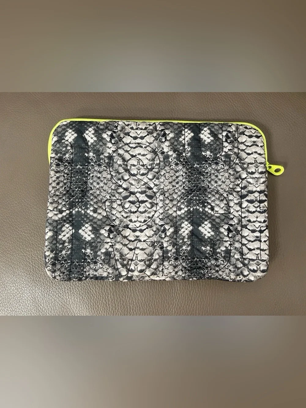 Marc by Marc Jacobs Gray Snake-Print iPad bag